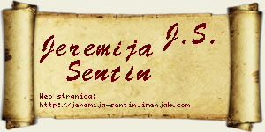 Jeremija Sentin vizit kartica